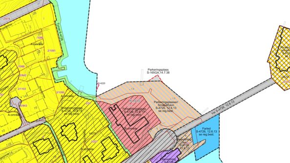 Reguleringskart i forbindelse med ny kyststi mellom Dronninghavnveien og Huk Aveny