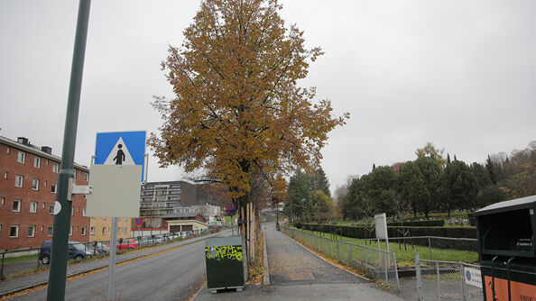 Ferdig gangvei mellom kirkegård og Ulvenveien.