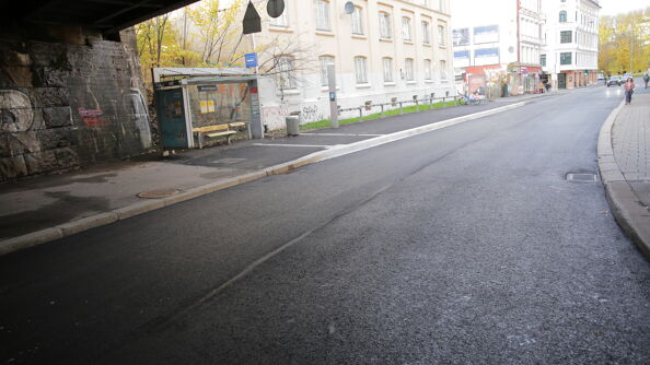 Holdeplass og veibanen er oppgradert.