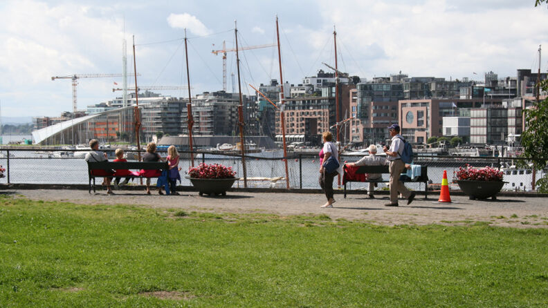 Kontraskjæret med utsikt mot Aker Brygge.
