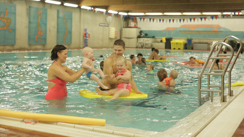 Family enjoying the pool